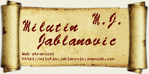 Milutin Jablanović vizit kartica